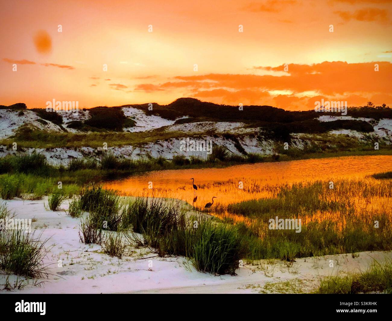 Fort Walton Beach au coucher du soleil Banque D'Images