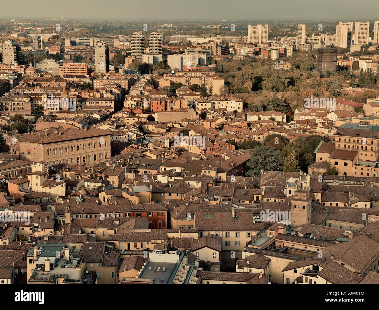 Vue panoramique de Bologne depuis la Tour Asinelli Banque D'Images