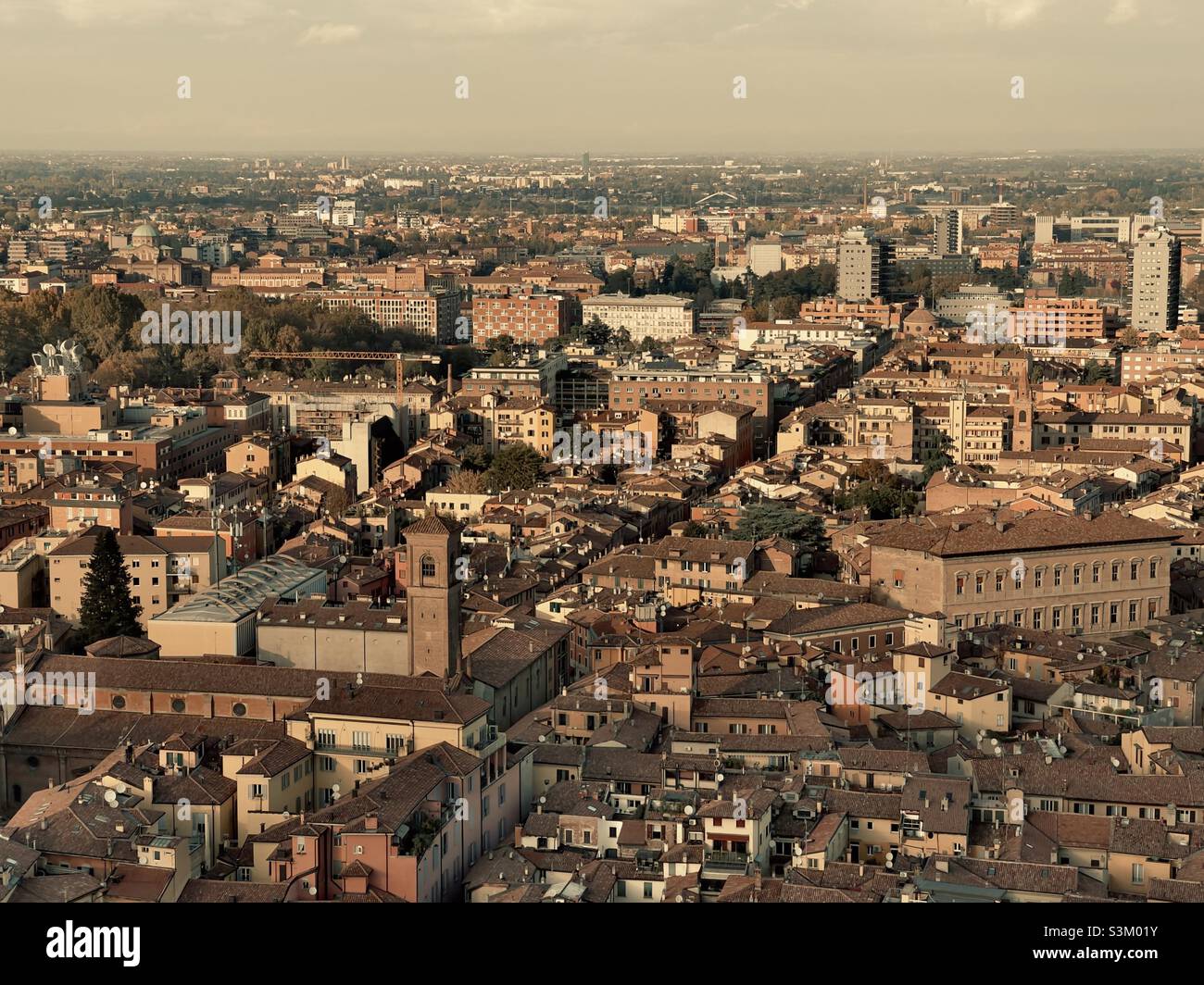 Vue panoramique de Bologne depuis la Tour Asinelli Banque D'Images