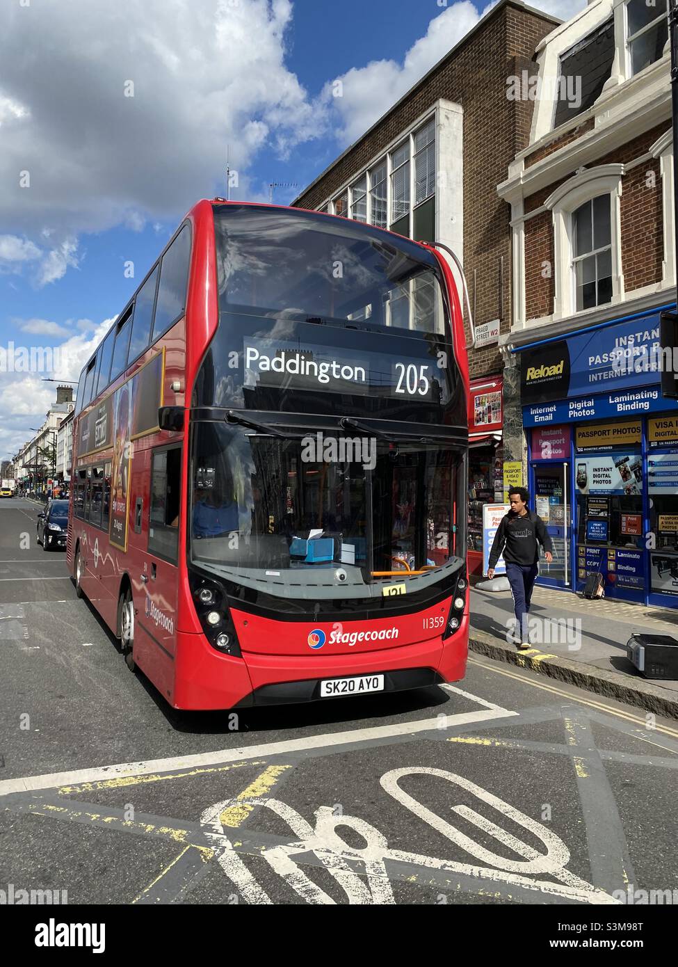 Bus de Londres, route 205 vers Paddington Banque D'Images