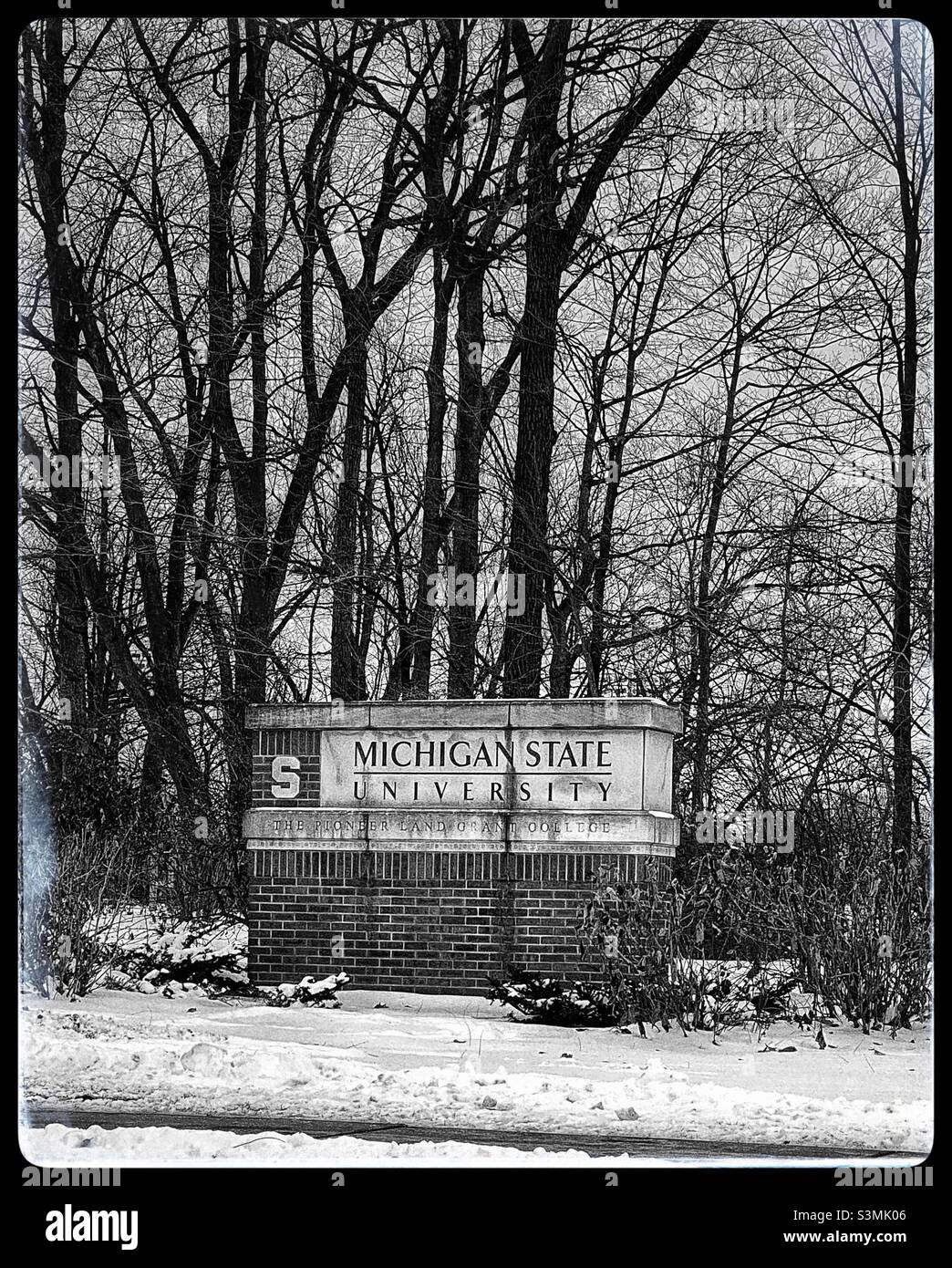 Mur de briques de l'université d'État du Michigan Banque D'Images