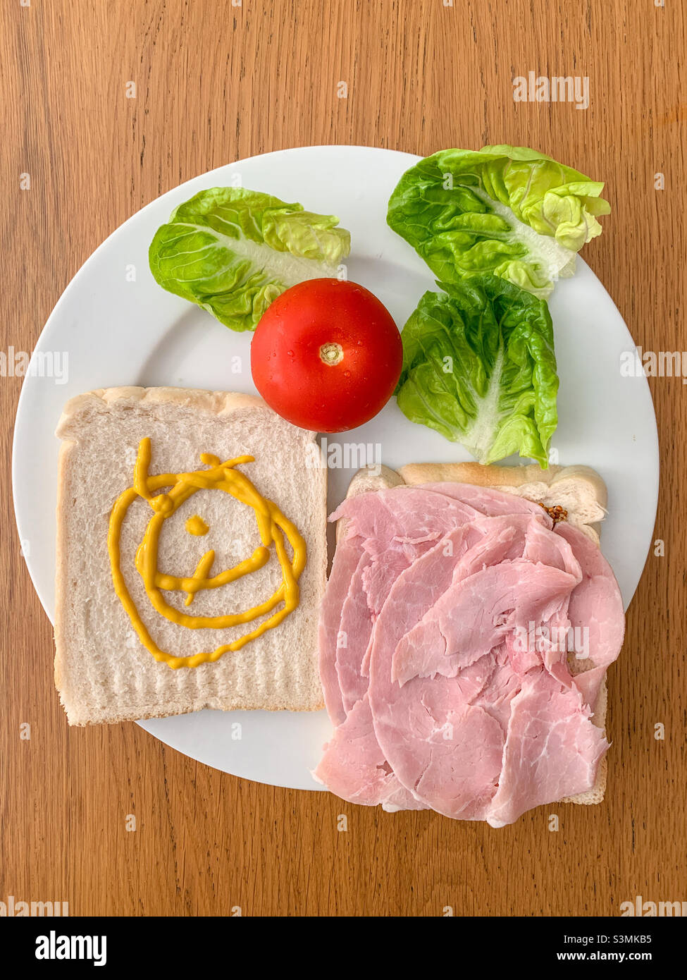 Ingrédients du sandwich à la salade de jambon Banque D'Images