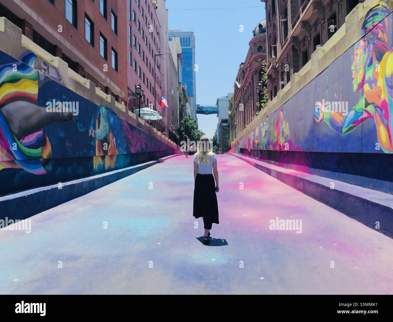 Marche à Santiago du Chili Banque D'Images