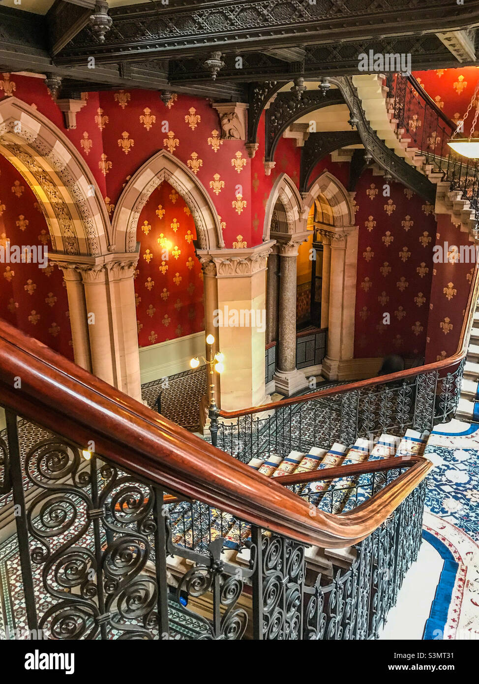 St Pancras Hotel Staircase, Londres Banque D'Images