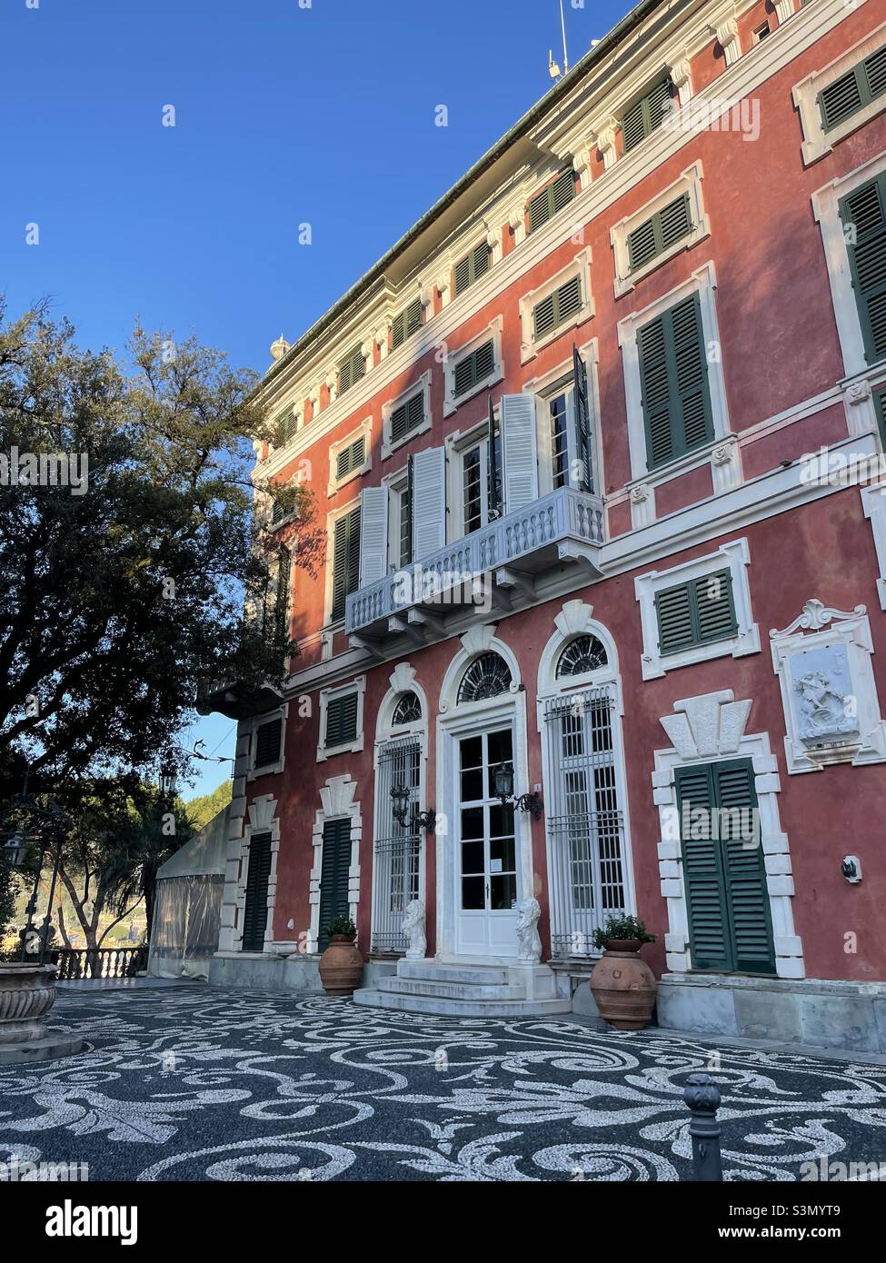 Élévation nord de la Villa Durazzo à Santa Margherita Ligure, Gênes, Italie Banque D'Images