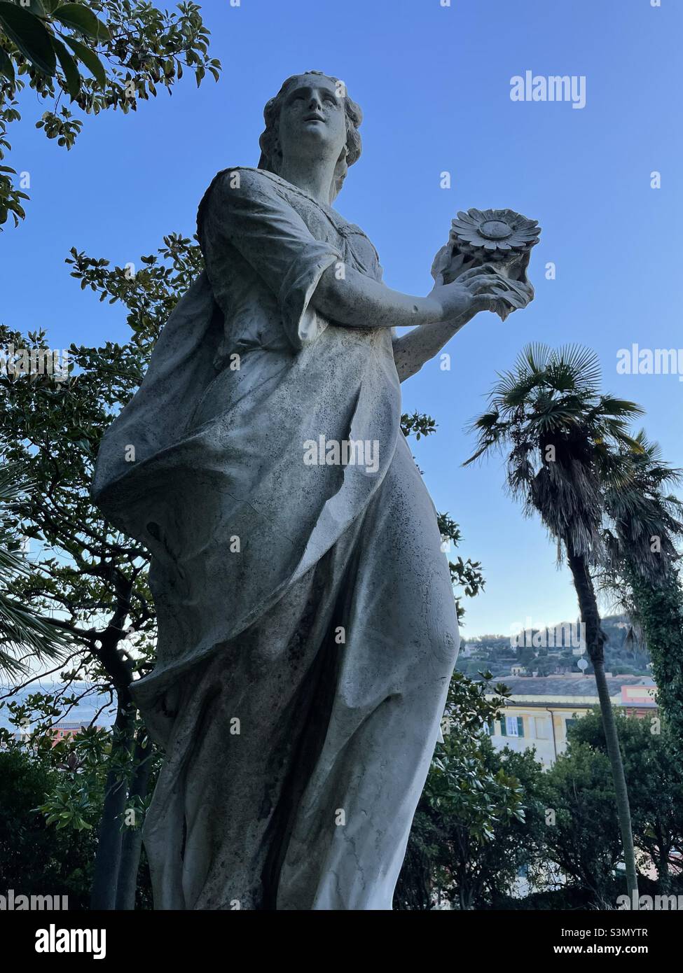 Statue dans le parc de Villa Durazzo, Santa Margherita Ligure, Gênes, Italie Banque D'Images
