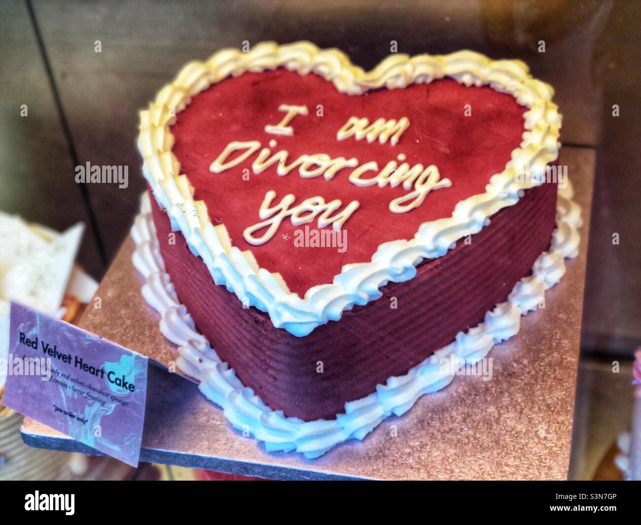 Gâteau de divorce à vendre Banque D'Images
