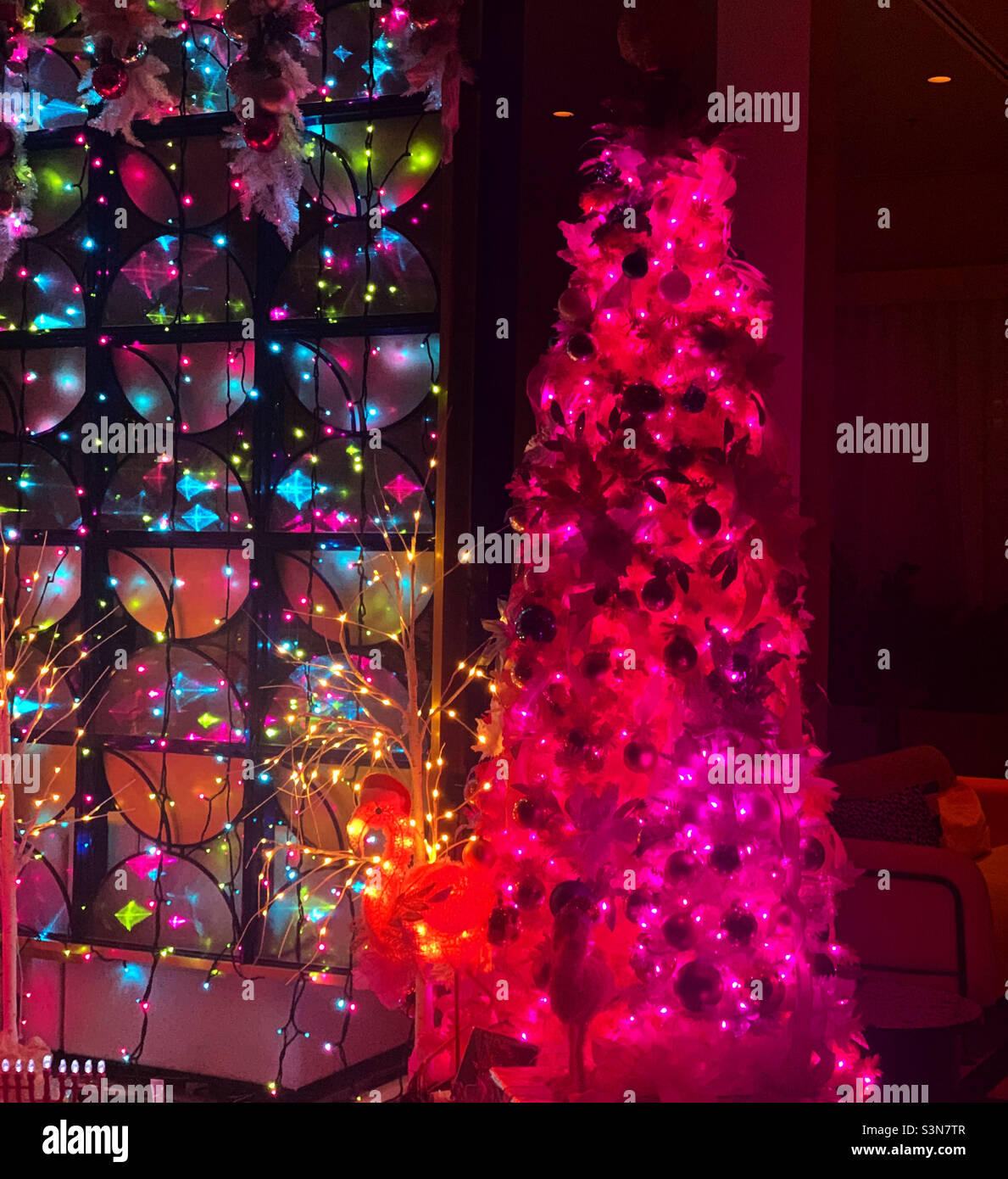 Décembre 2021, Holiday Decor, Moxy Miami South Beach Hotel, South Beach, Miami Beach, Floride, États-Unis Banque D'Images Décembre 2021, Holiday Decor, Moxy Miami South Beach Hotel, South Beach, Miami Beach, Floride, États-Unis Banque D'Images