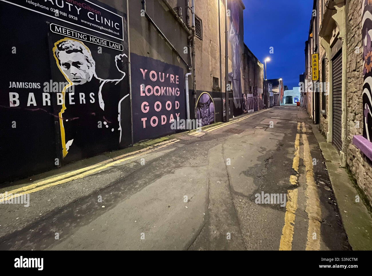 Street Art, Meeting House Lane, Newtownards Banque D'Images