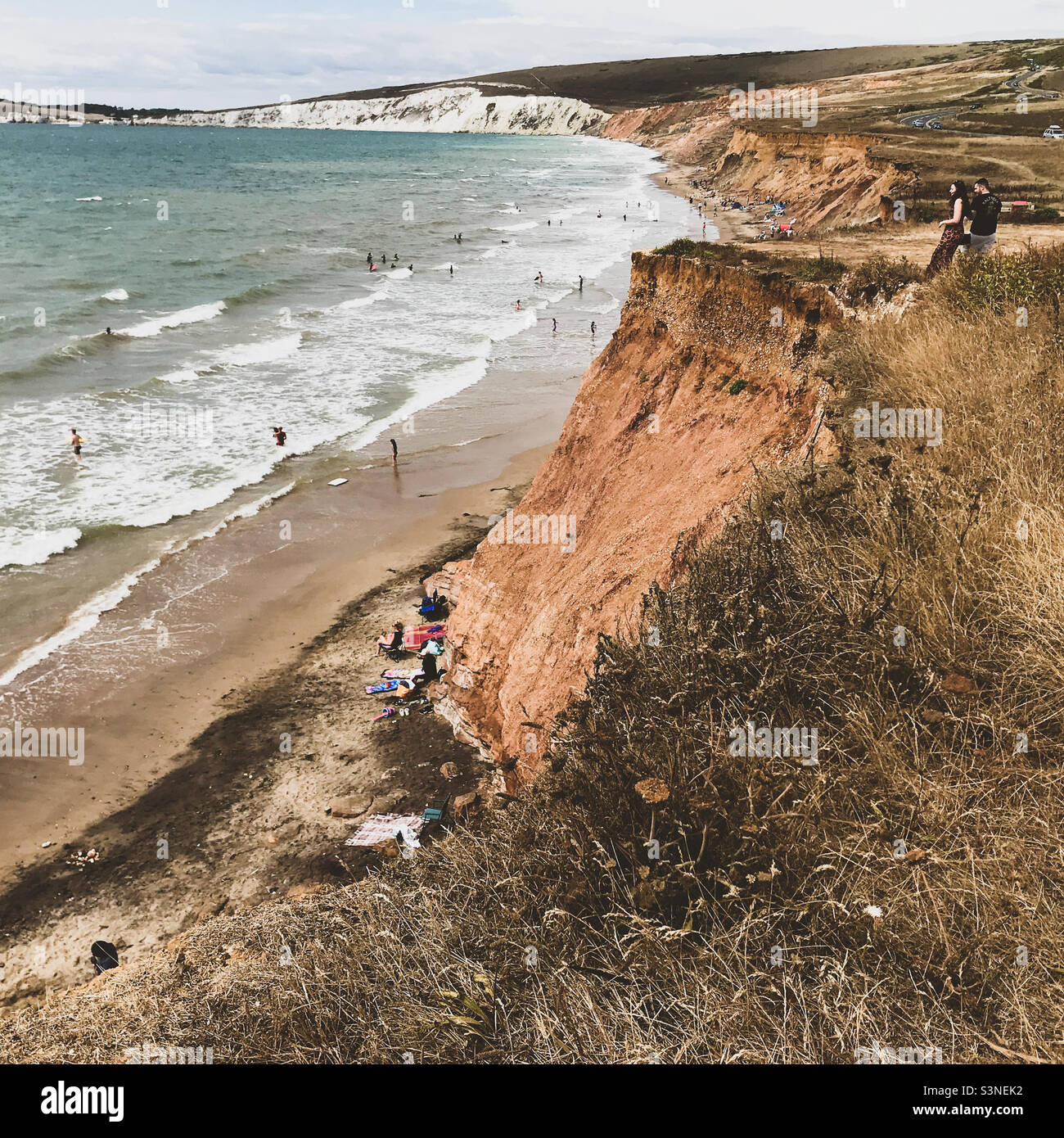 Compton Bay, île de Wight en été Banque D'Images