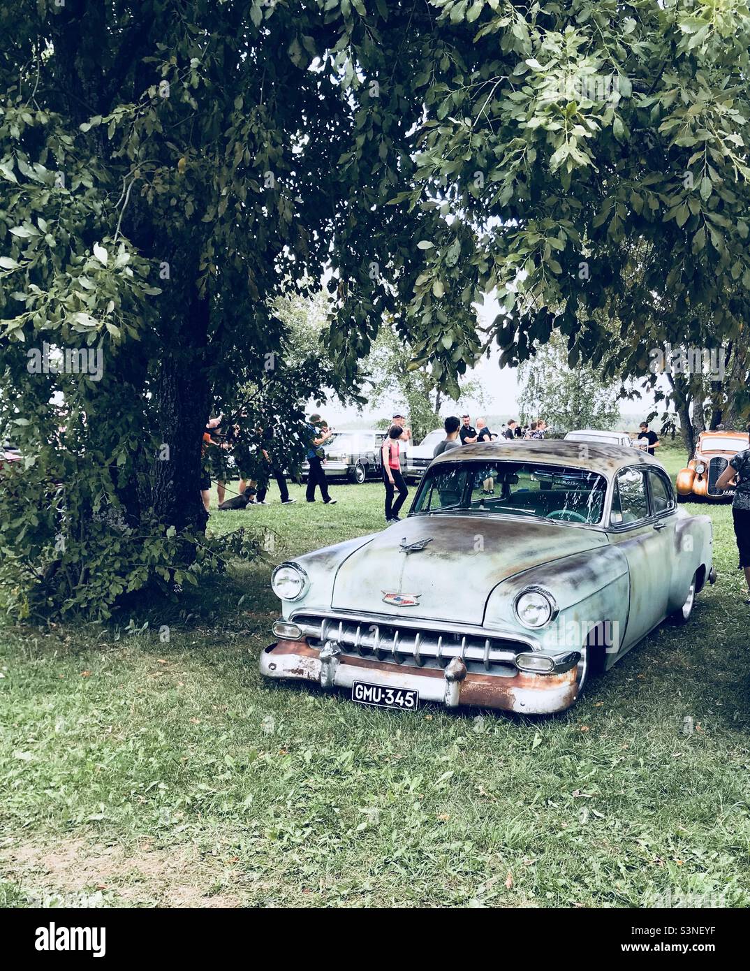 Américain au salon automobile de Lappeenranta en Finlande Banque D'Images