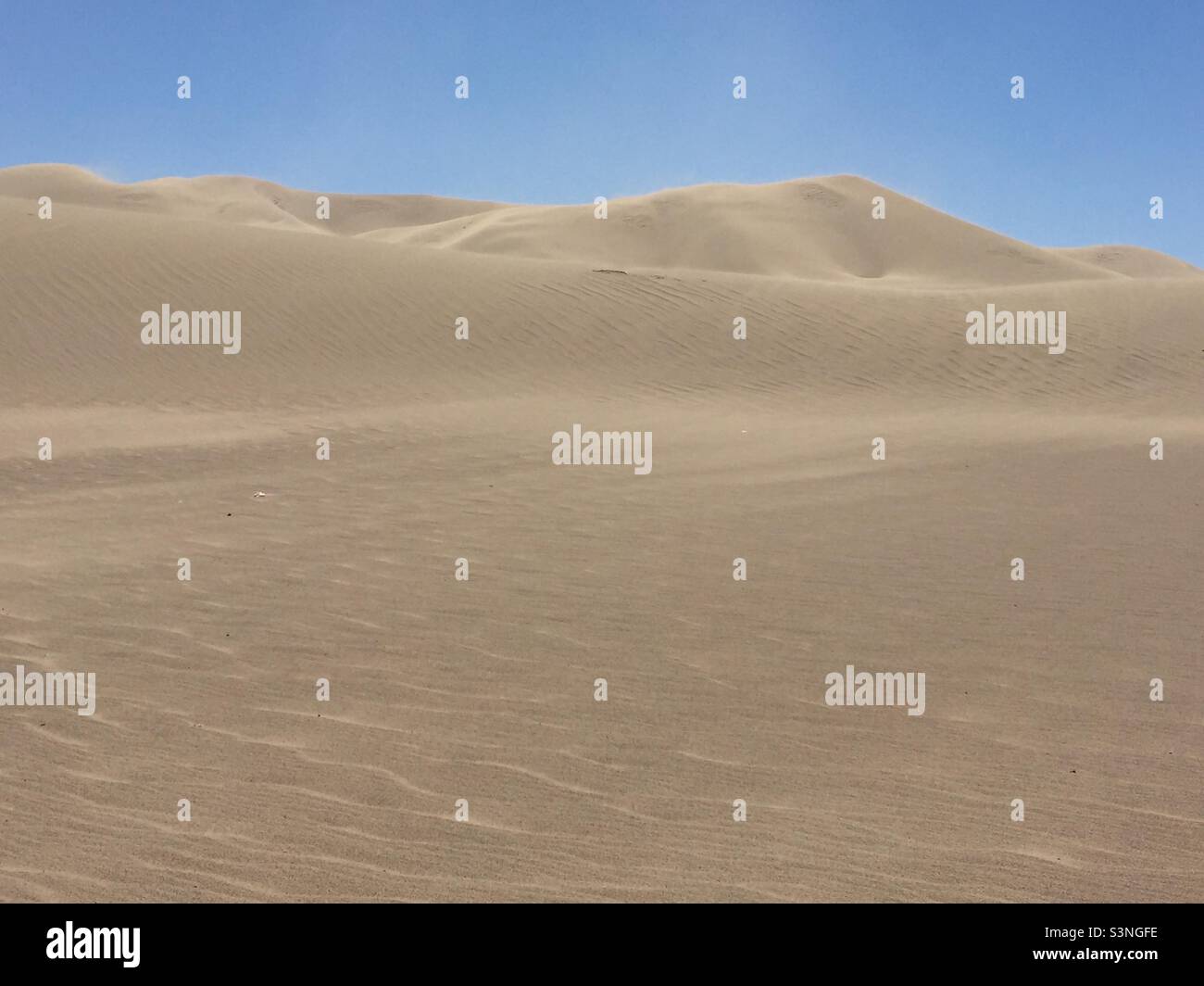 Dunes de sable de la Vallée de la mort avec ciel Banque D'Images