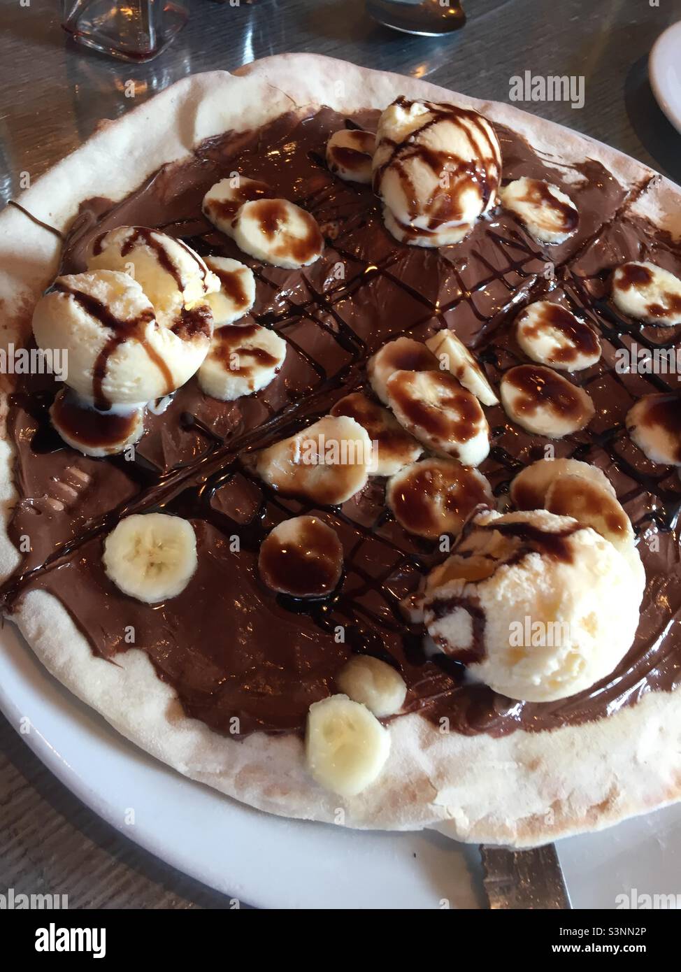 Pizza dessert Banque D'Images