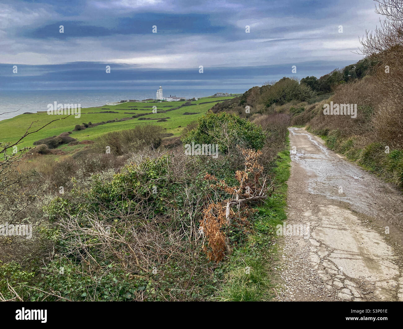 Phare de St Catherine’s point, Niton, île de Wight - Image de stock capturée avec un smartphone