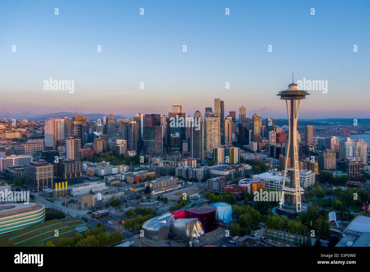Seattle au crépuscule Banque D'Images