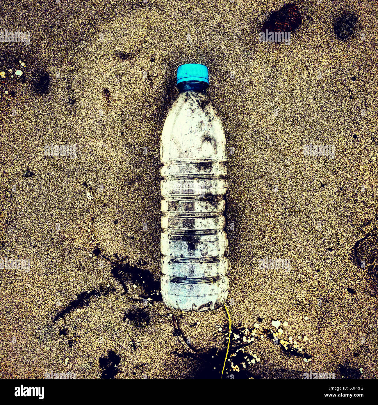 bouteille en plastique sur la plage Banque D'Images