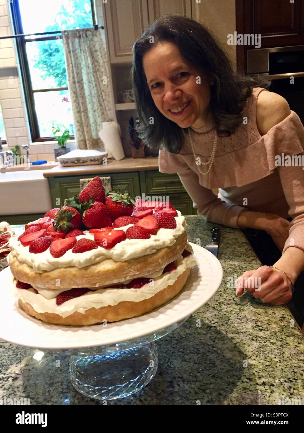 Gâteau sablé aux fraises Banque D'Images