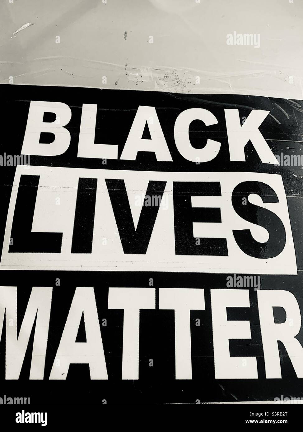 Noir et blanc gras texte, NOIR LIVIES Matter, avec espace d'impression au-dessus du texte Banque D'Images