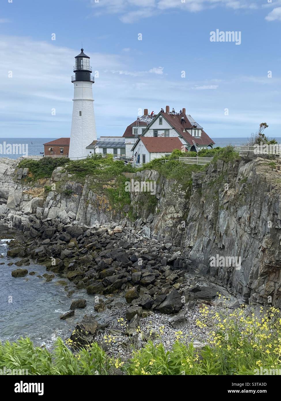 Dirigez-vous vers le phare dans le Maine - Image de stock capturée avec un smartphone
