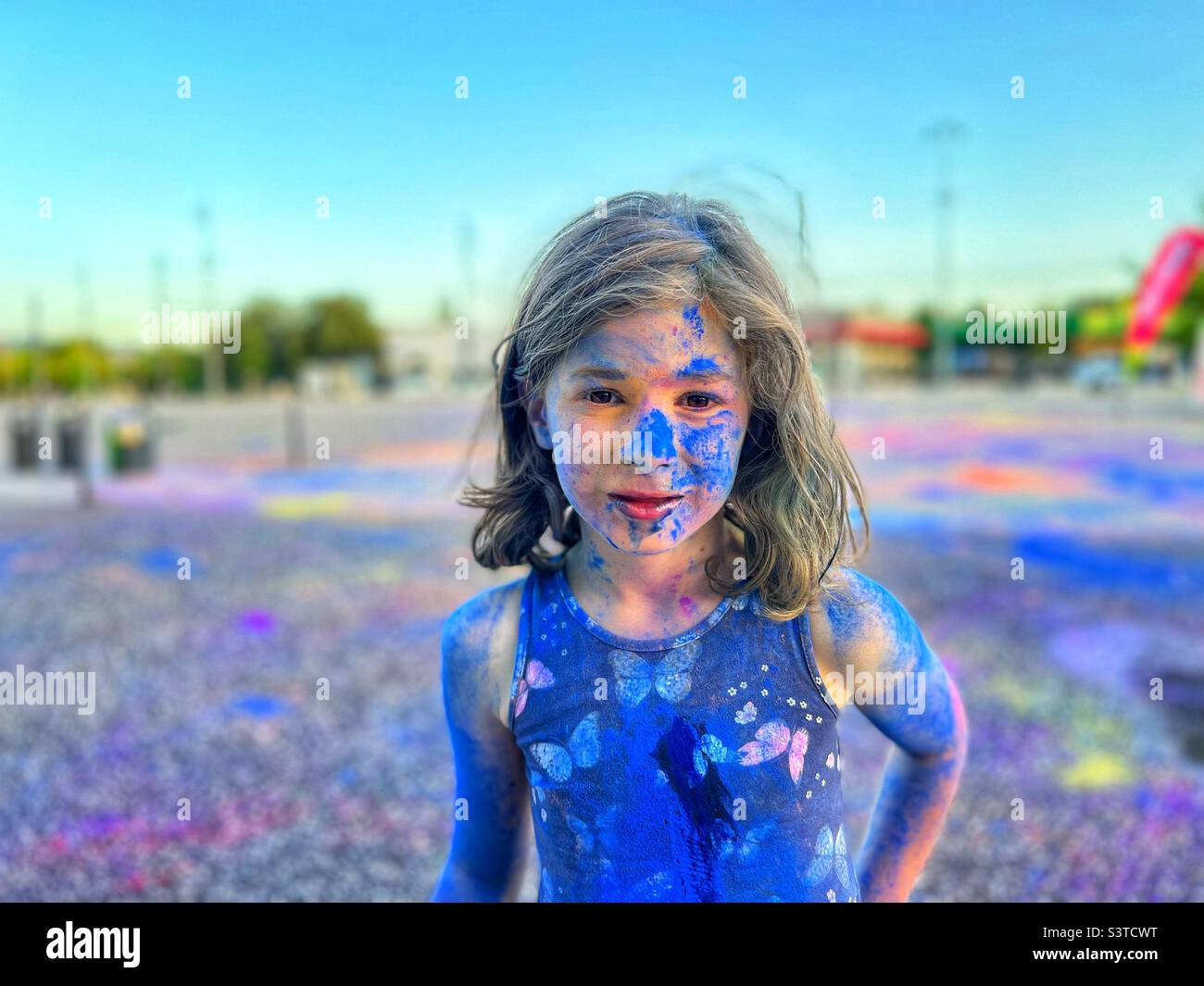 Enfants couleur Saint-Etienne France Banque D'Images