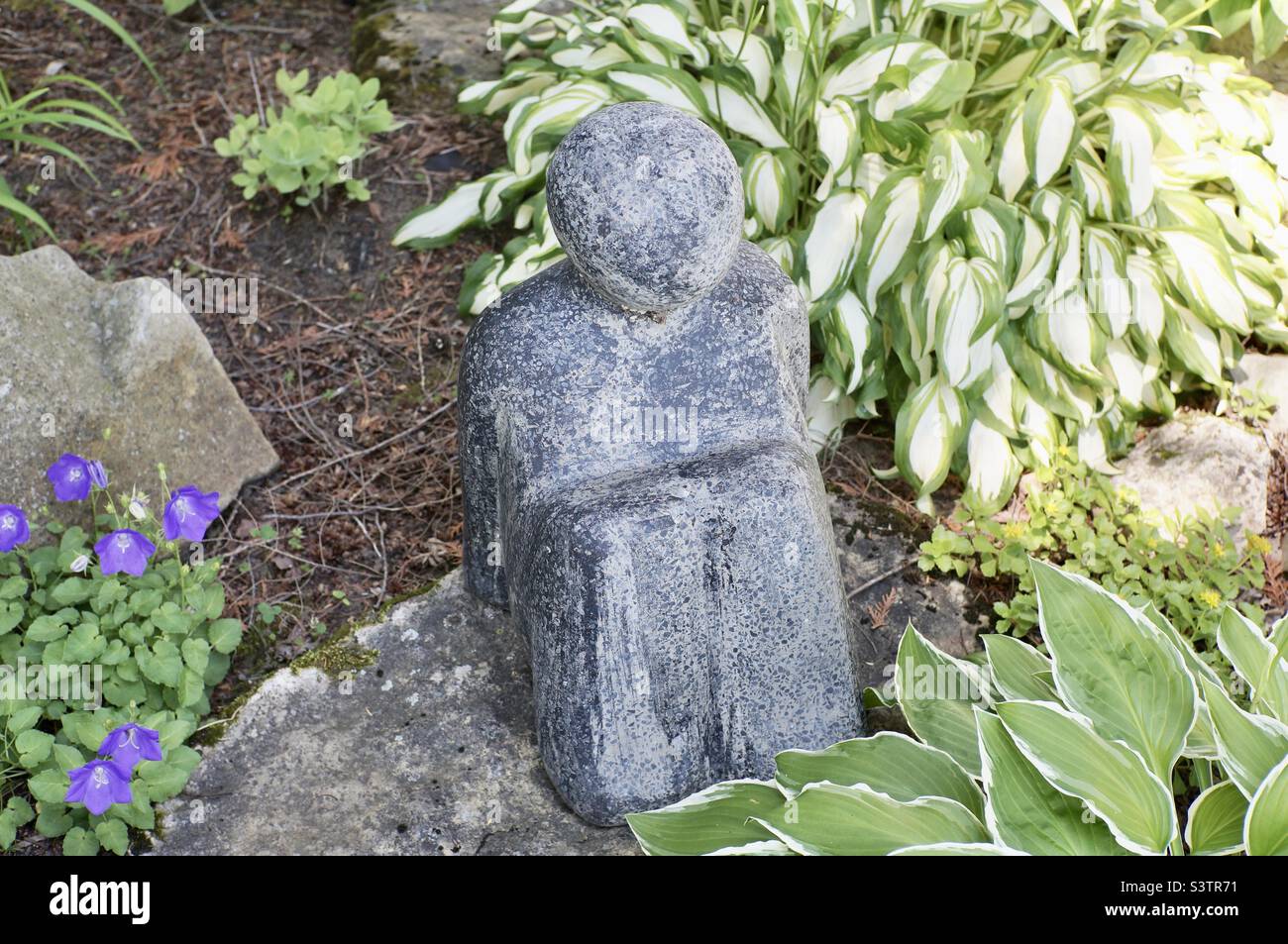 Art. Jardin en pierre grise Banque D'Images