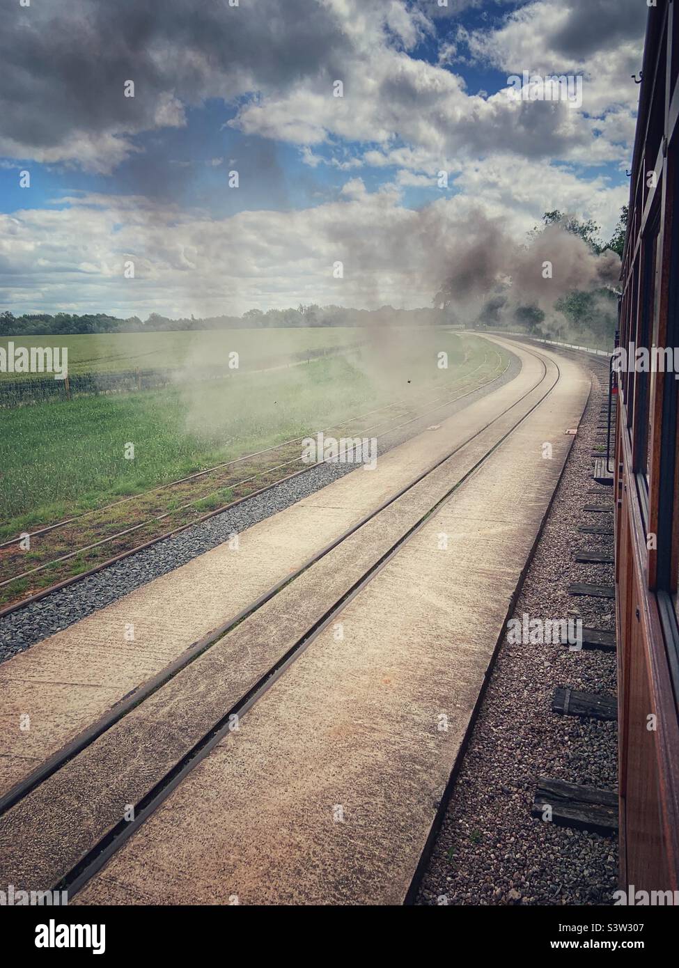 Promenade en train à vapeur - Image de stock capturée avec un smartphone