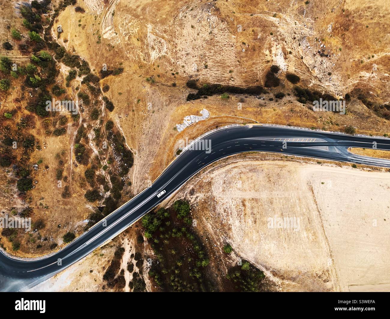 Vue d'un trajet en voiture - Image de stock capturée avec un smartphone
