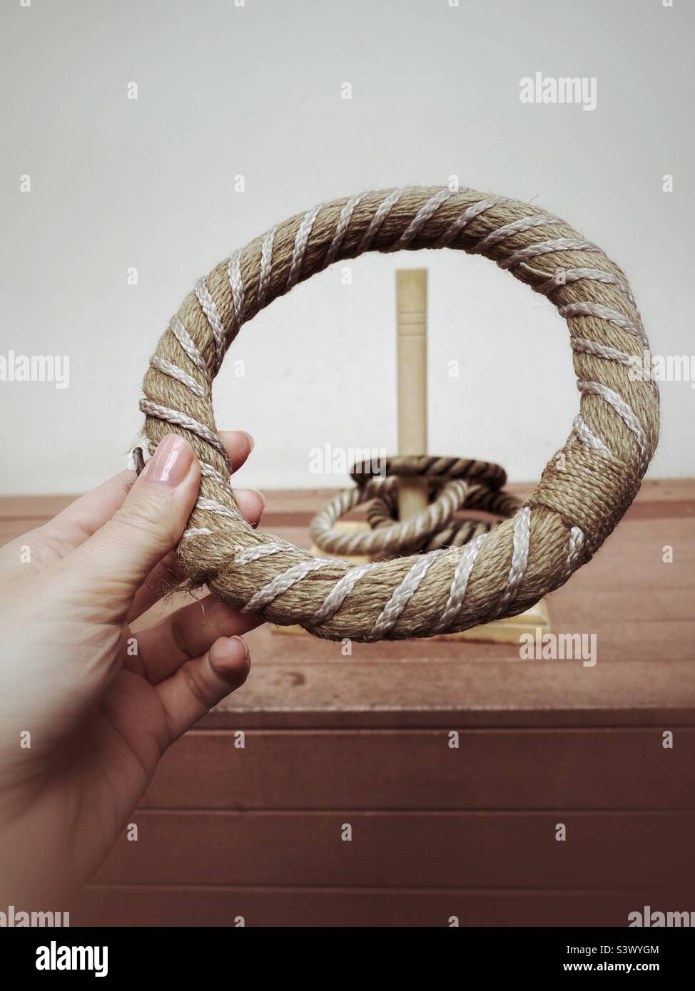 Ring toss jeu - Image de stock capturée avec un smartphone