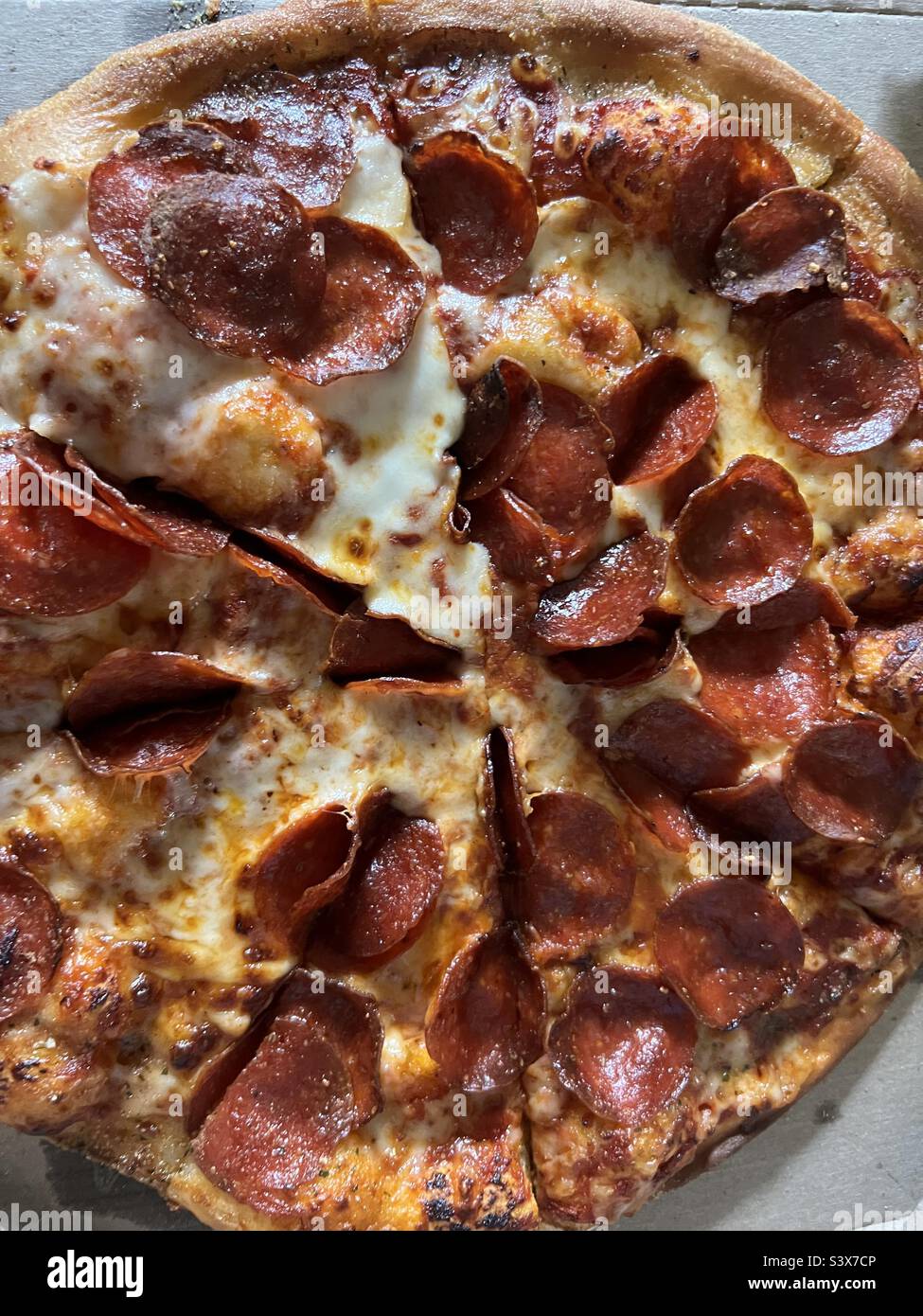 Pizza au pepperoni Banque D'Images