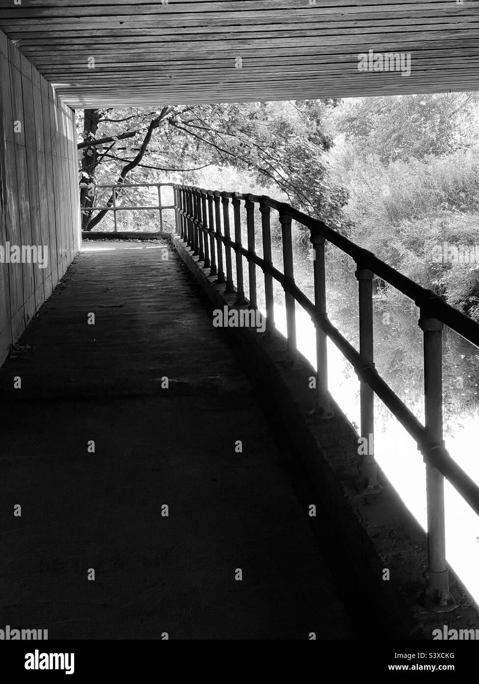 Passage souterrain de l'autoroute en noir et blanc - Image de stock capturée avec un smartphone Passage souterrain de l'autoroute en noir et blanc - Image de stock capturée avec un smartphone