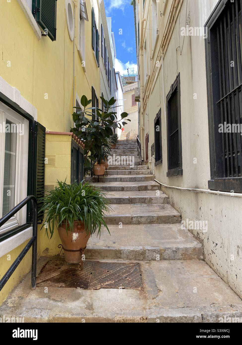 Les pas de Boschetti dans la vieille ville de Gibraltar Banque D'Images