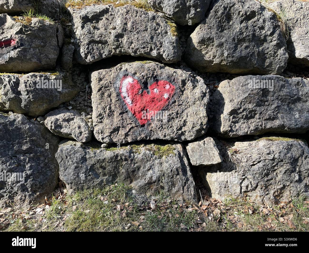 Coeur sur mur Banque D'Images