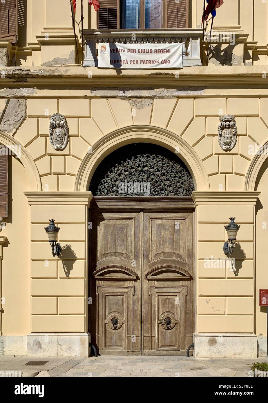 Palazzo d' Ali, la mairie de Trapani, Sicile, Italie. - Image de stock capturée avec un smartphone