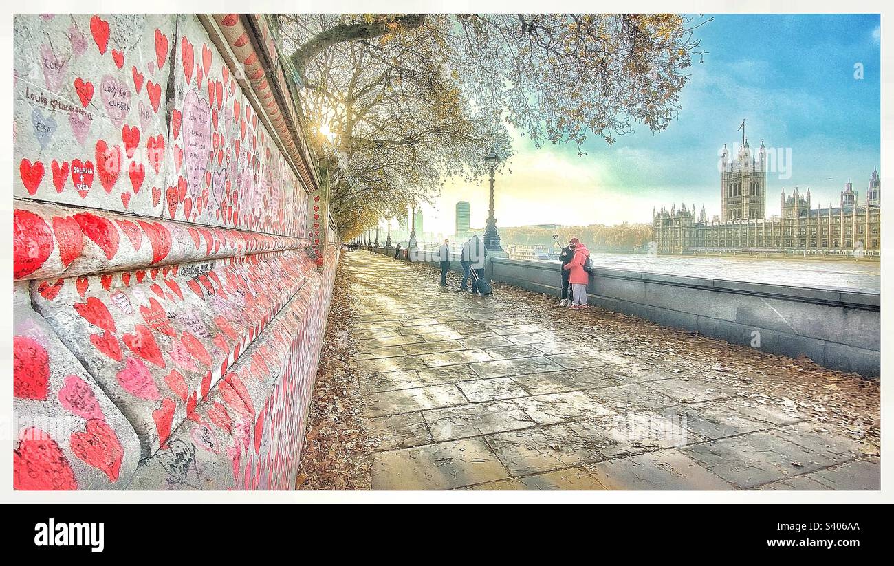 Le mur britannique de la souffrance et de l'amour. Banque D'Images