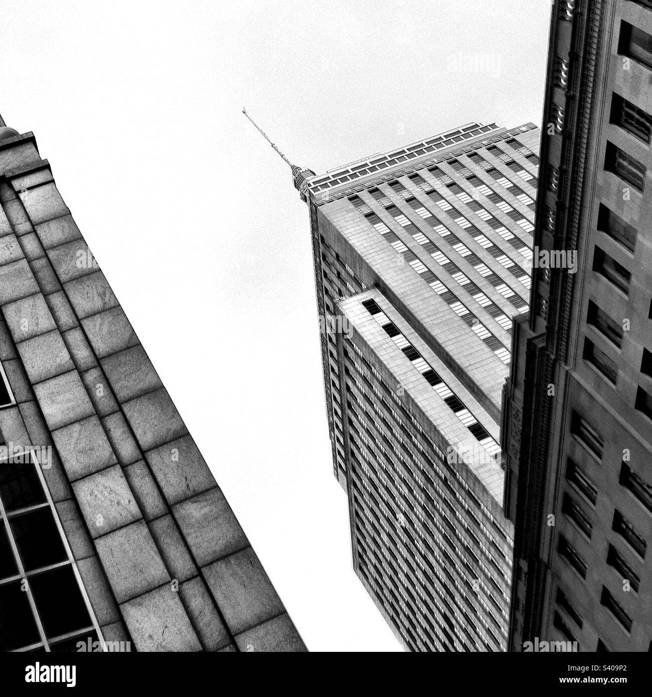 Région de back Bay de Boston, Massachusetts, États-Unis près de Copley Square. Photo en noir et blanc. Banque D'Images