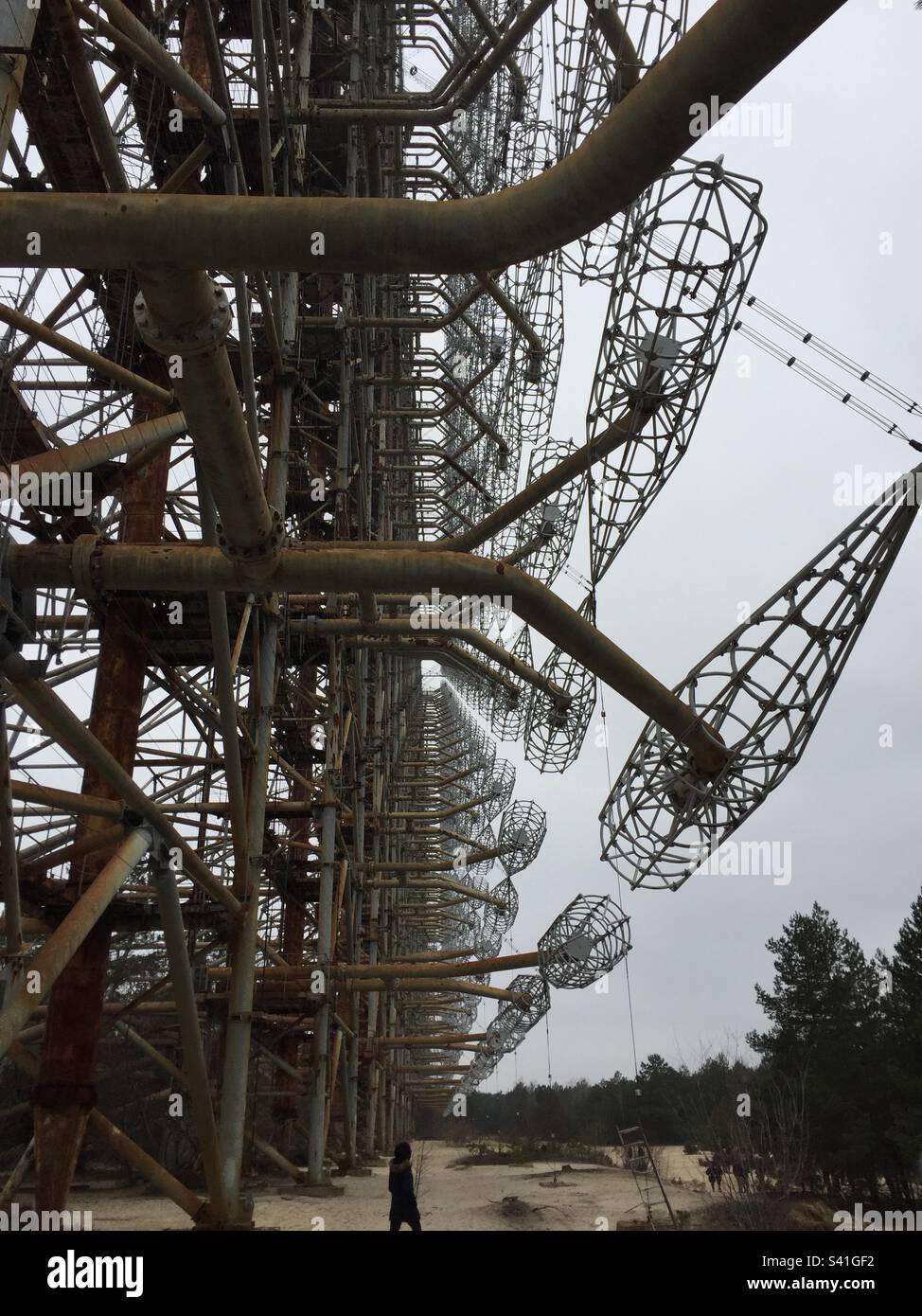 Duga Radar Station, près de Tchernobyl, Oblast de Kiev/Kiev, Ukraine, janvier 2020 pic 23. - Image de stock capturée avec un smartphone