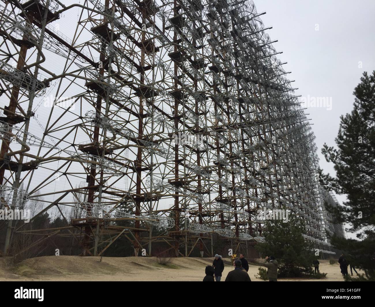 Duga Radar Station, près de Tchernobyl, Oblast de Kiev/Kiev, Ukraine, janvier 2020 pic 29. - Image de stock capturée avec un smartphone