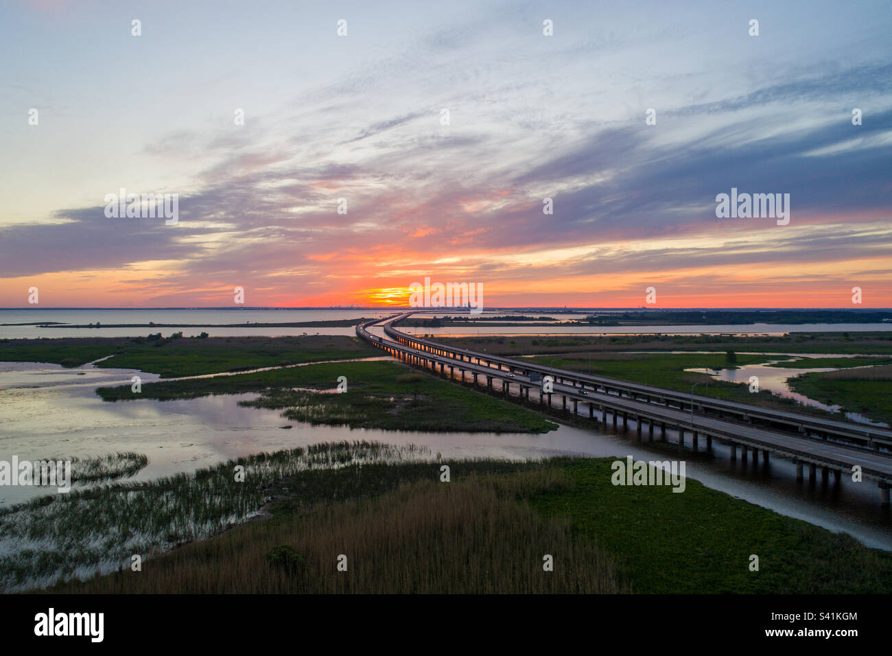 Alabama Gulf Coast au coucher du soleil Banque D'Images