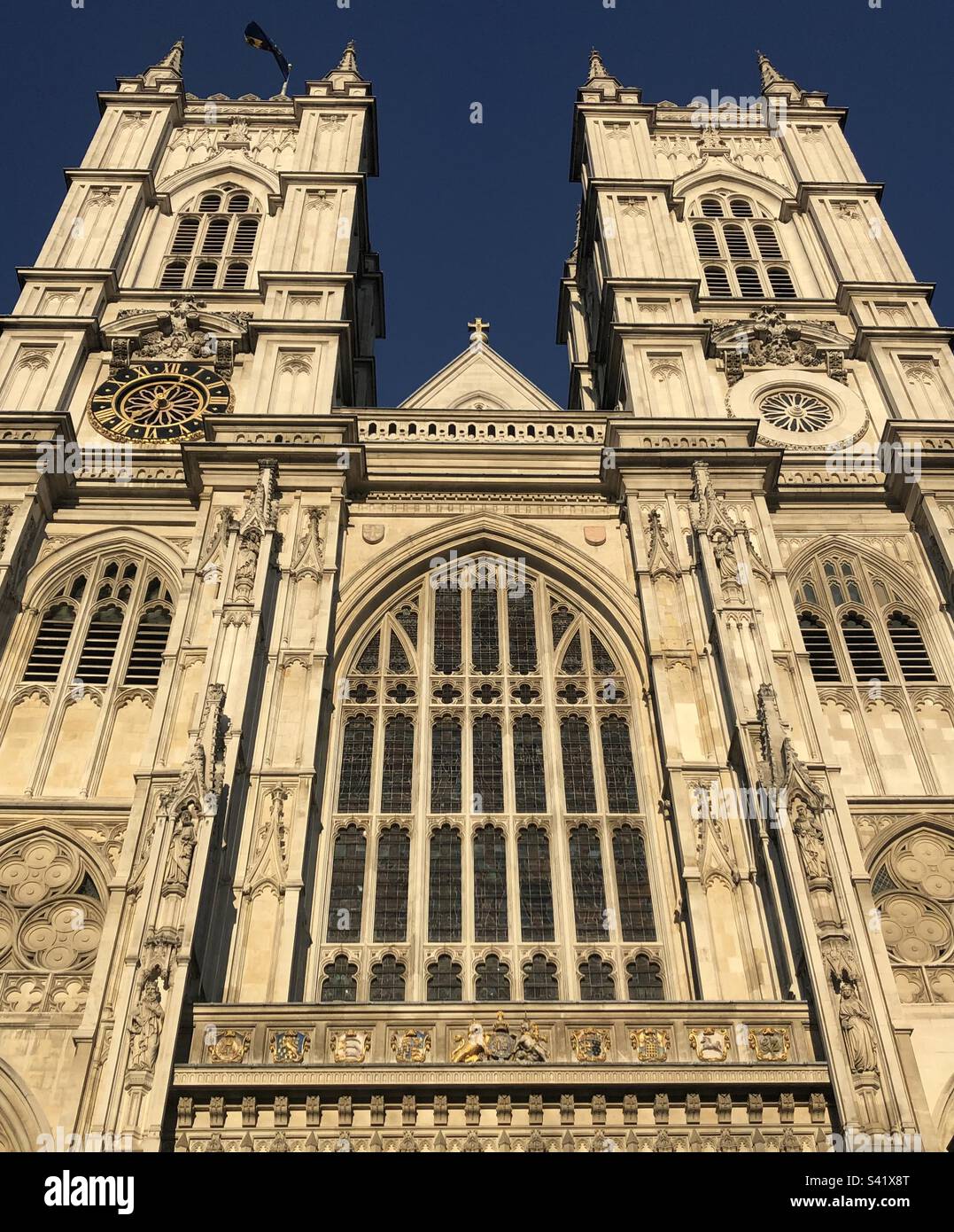 Vue sur la façade de l'abbaye de Westminster Banque D'Images