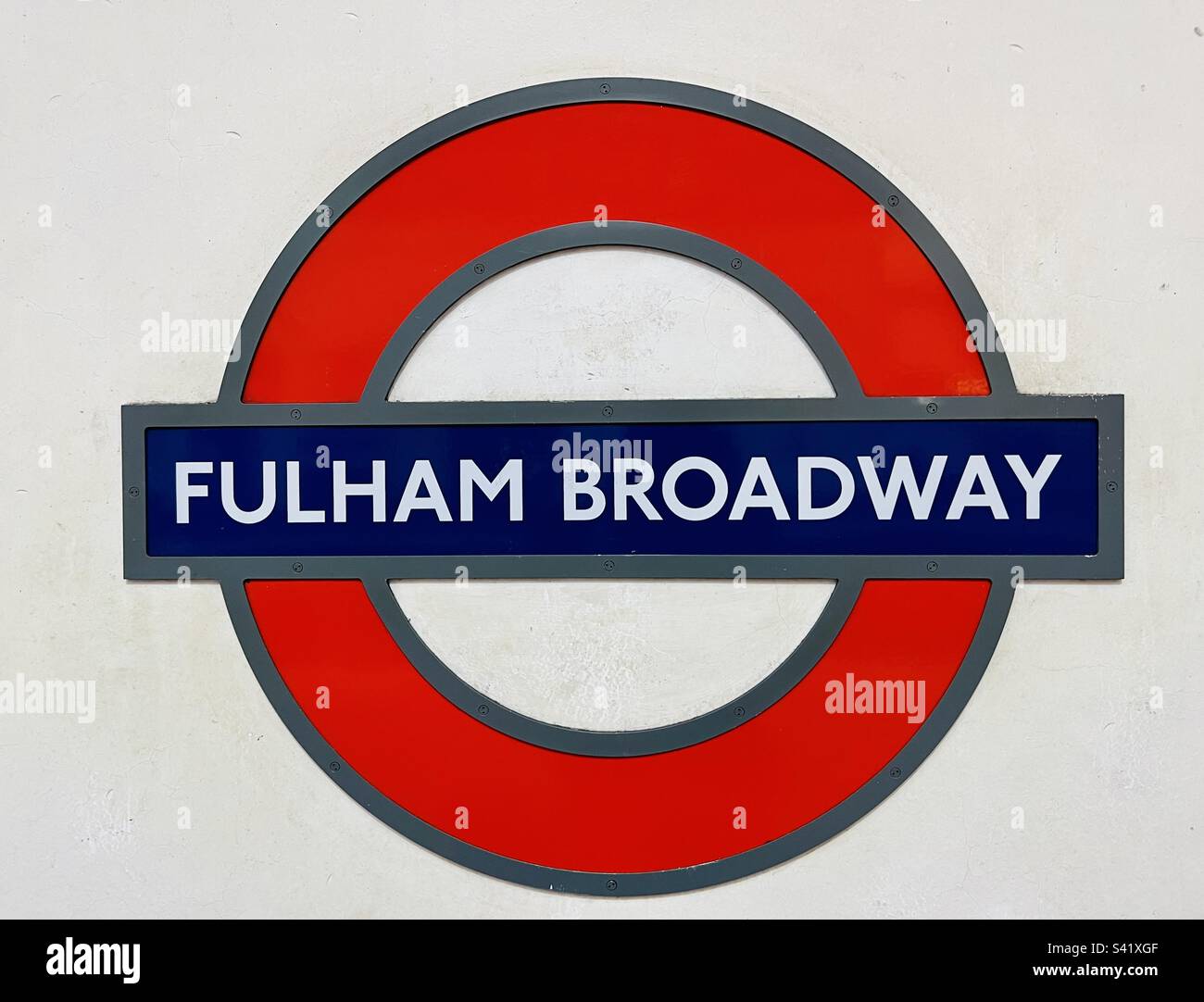 Fulham Broadway London Underground cocarde version classique Banque D'Images