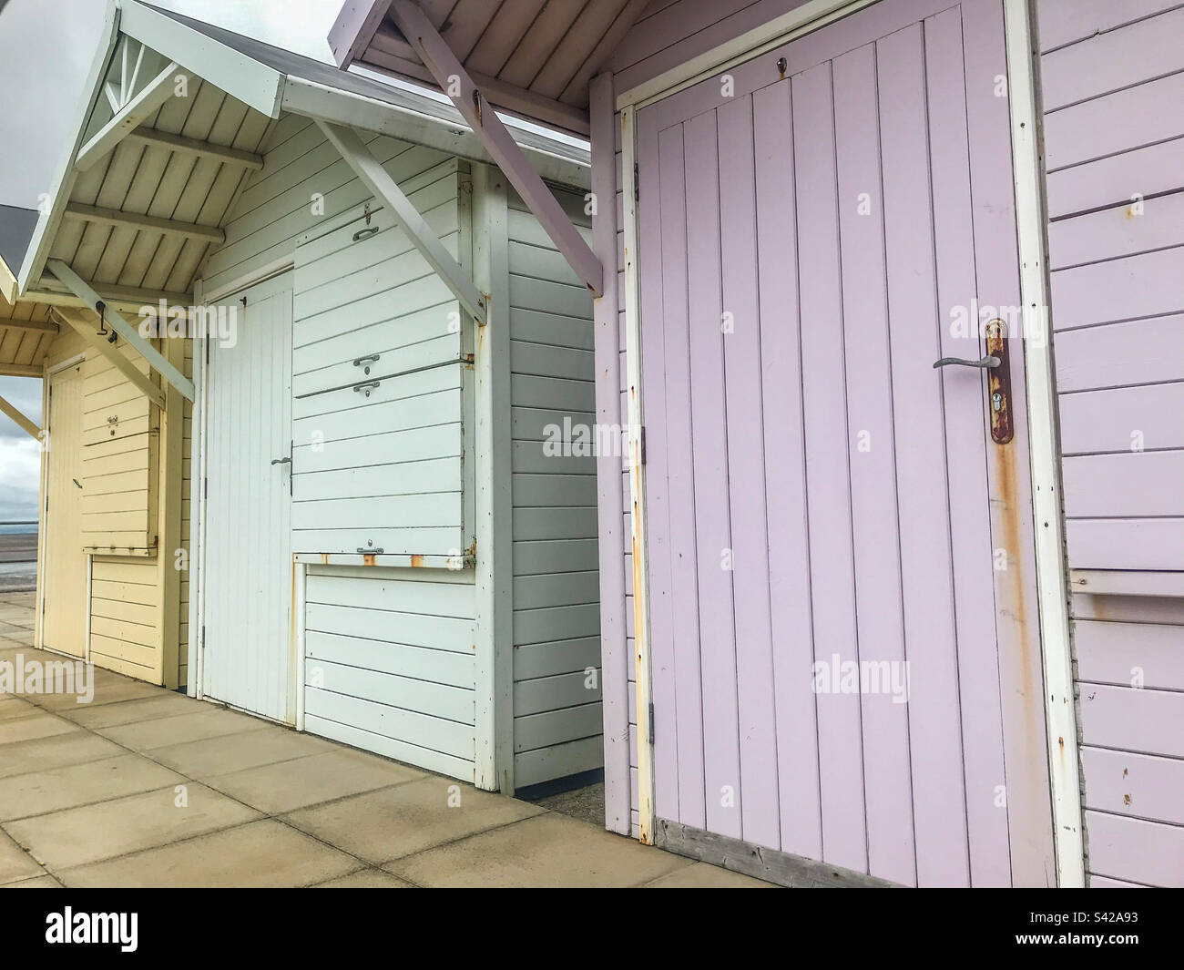 Cabanes de plage Fleetwood Banque D'Images