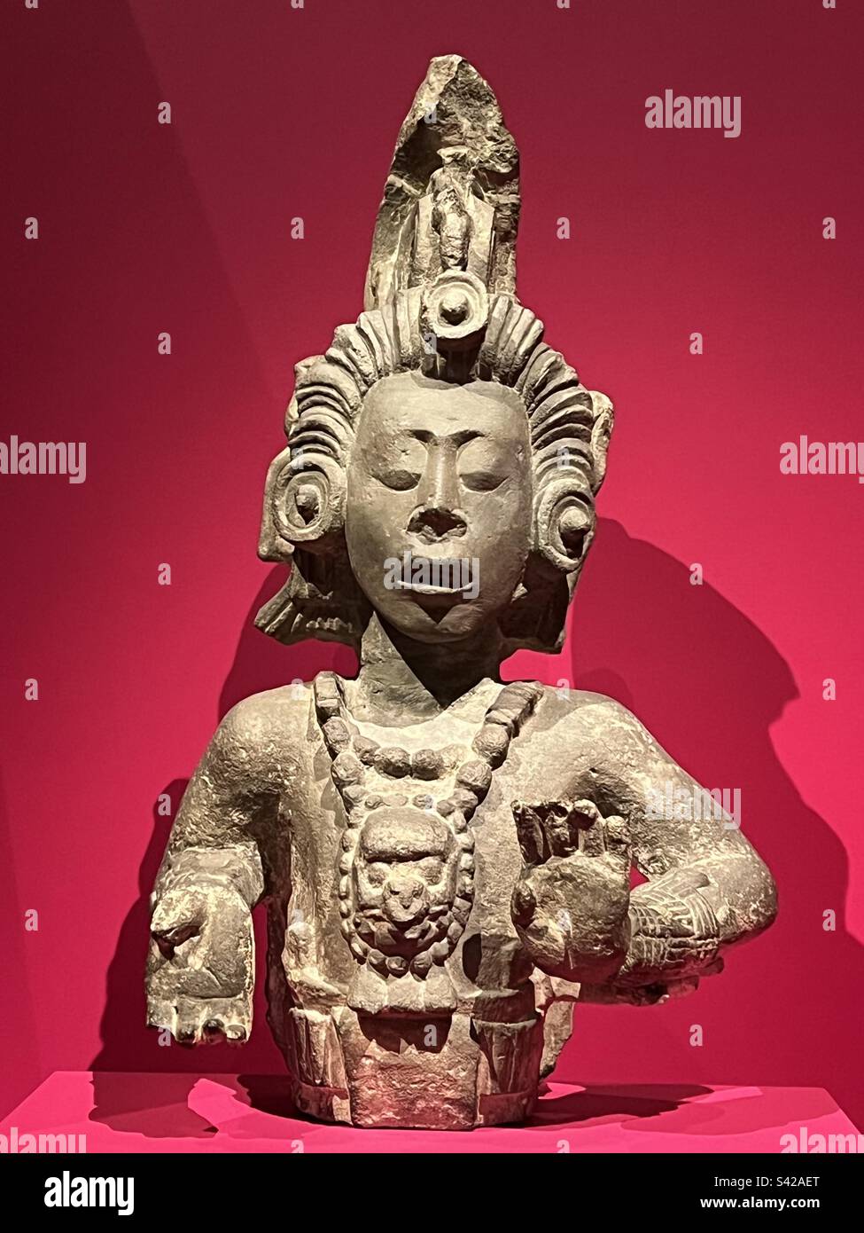Maize God, ancien Maya, en exposition au spectacle Maya du Metropolitan Museum of Art Banque D'Images