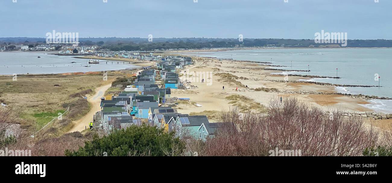 Hengistbury Head en direction de Mudrford Banque D'Images