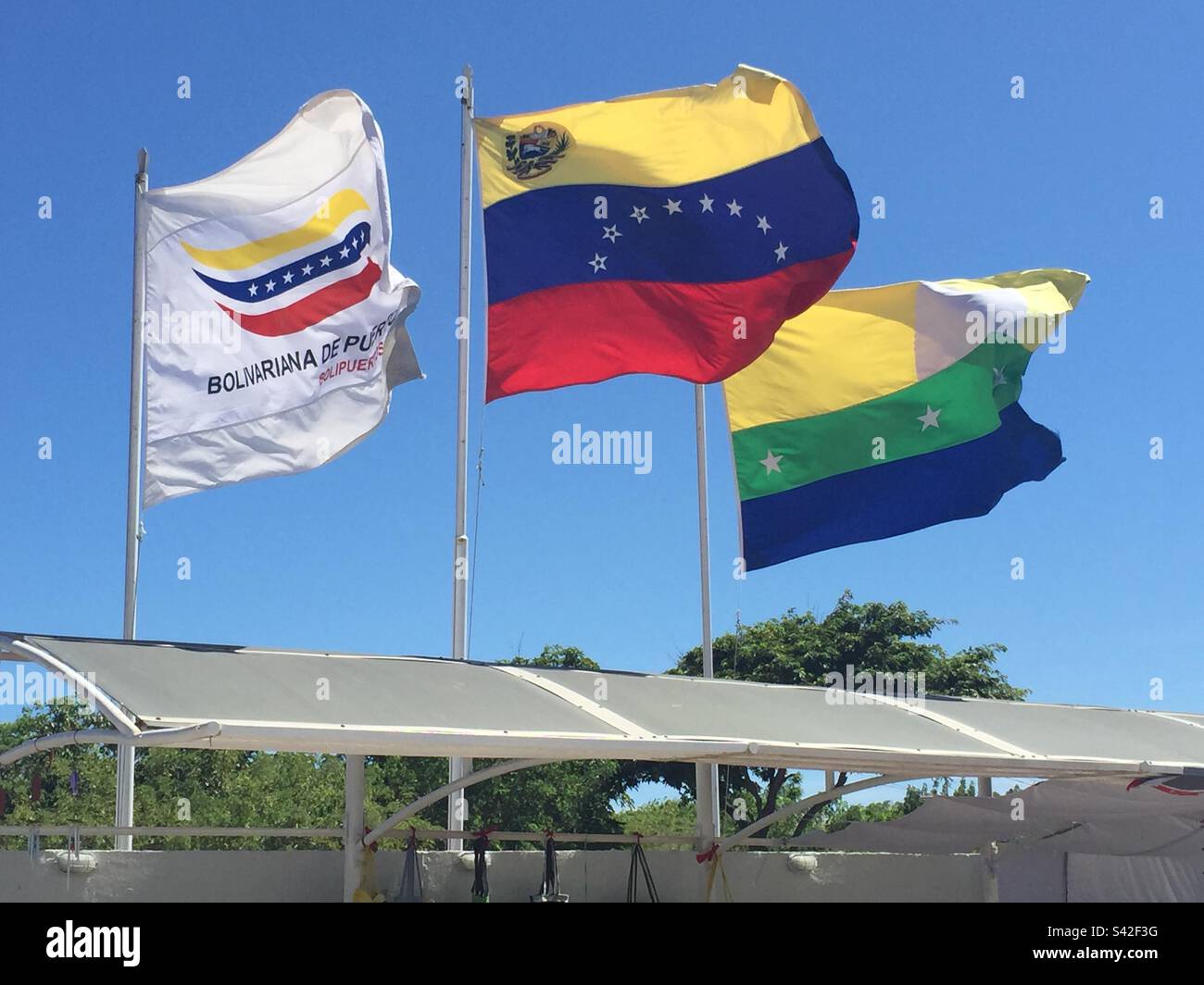 Drapeaux du Venezuela Banque D'Images