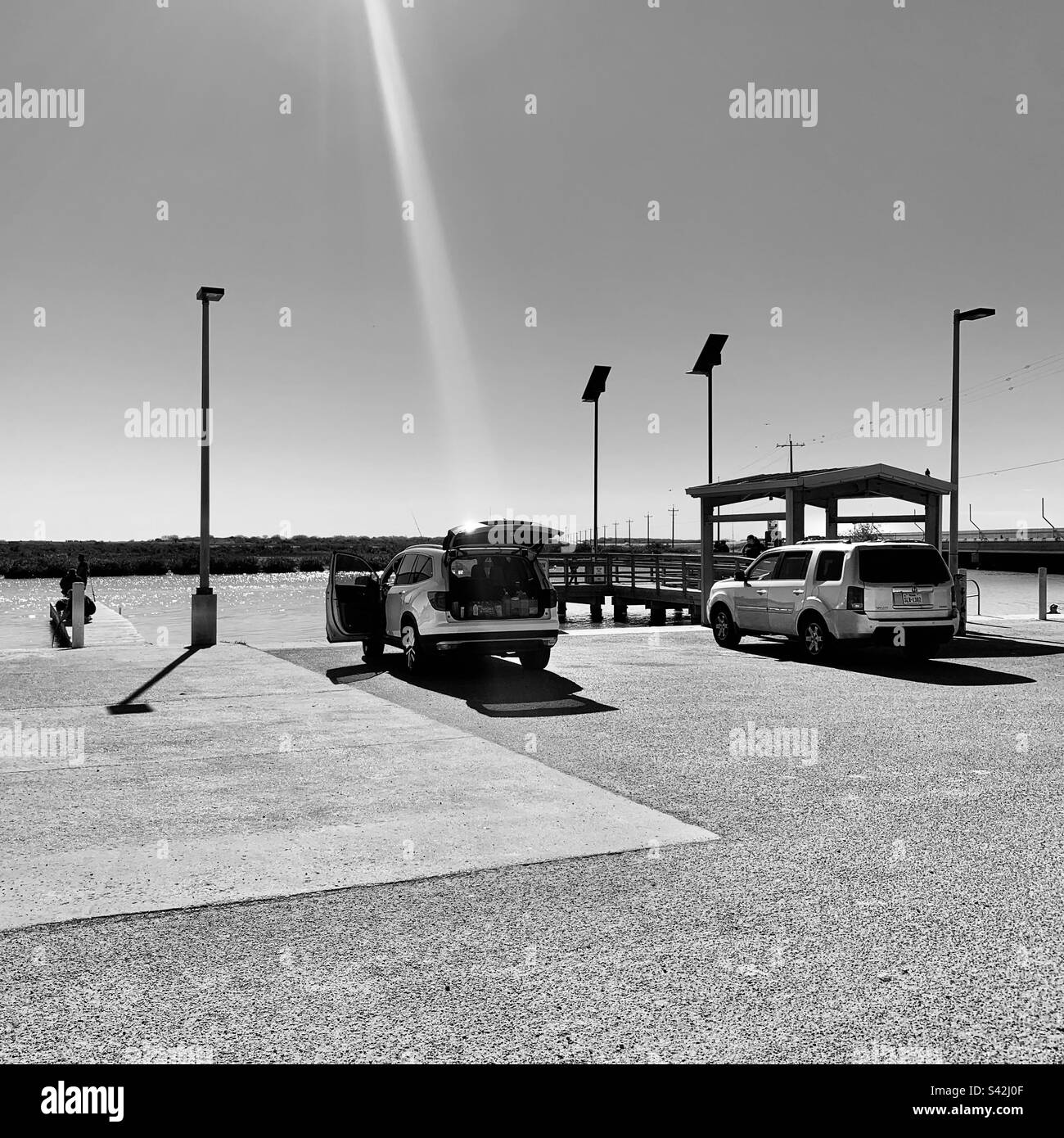 Jaime J. Zapata Memorial Boat Ramp, Brownsville, Texas Banque D'Images