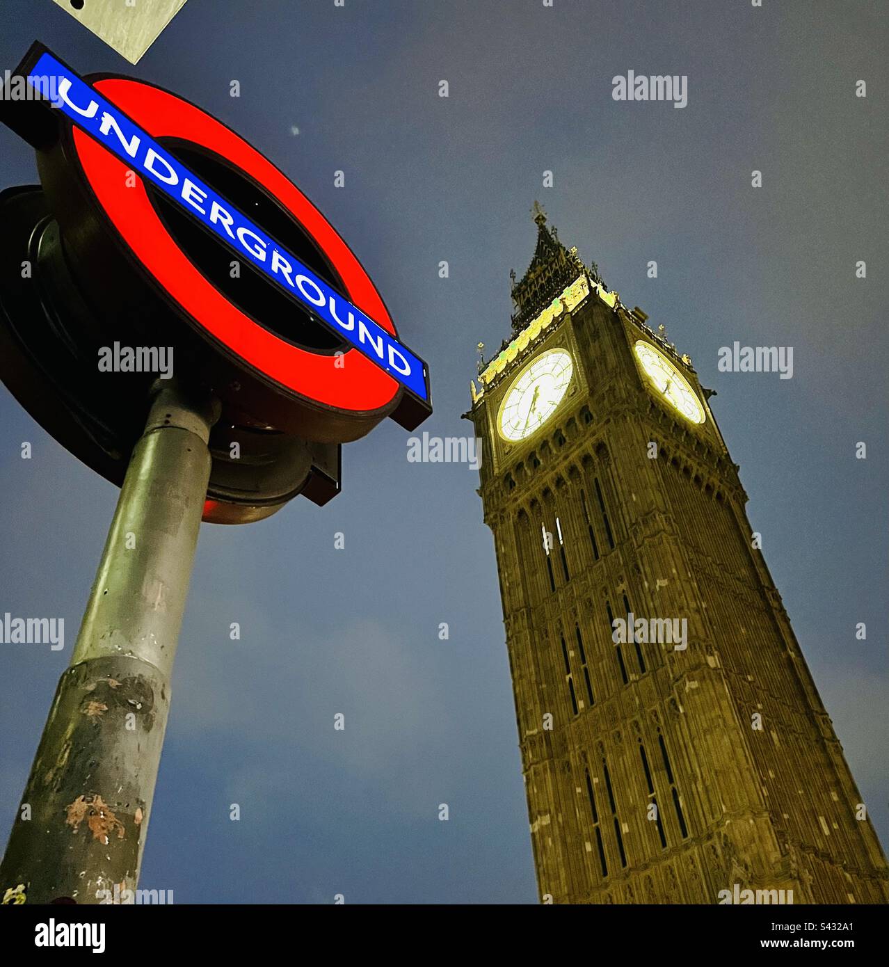 Métro Tour de Londres, Parliament Square, London City, Big Ben Banque D'Images