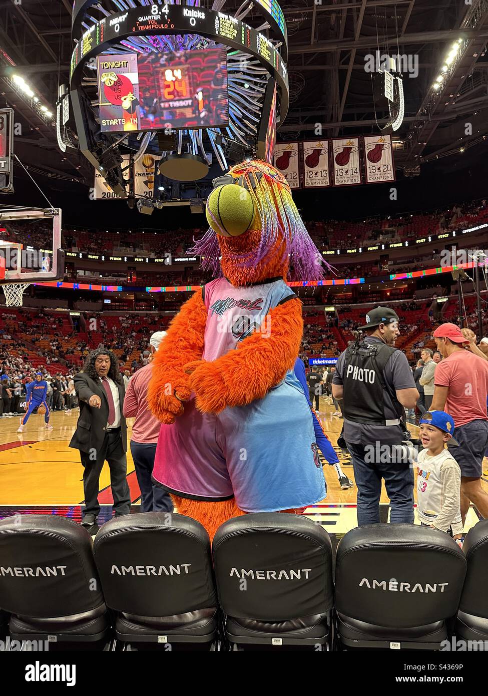 Bernie la Miami Heat Florida USA basket-ball mascotte Banque D'Images