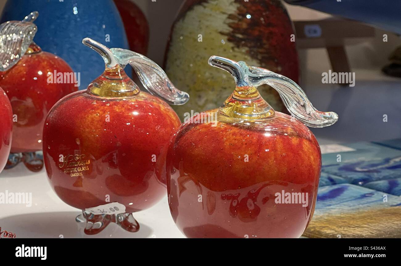 Pommes en verre soufflées à la main Banque D'Images