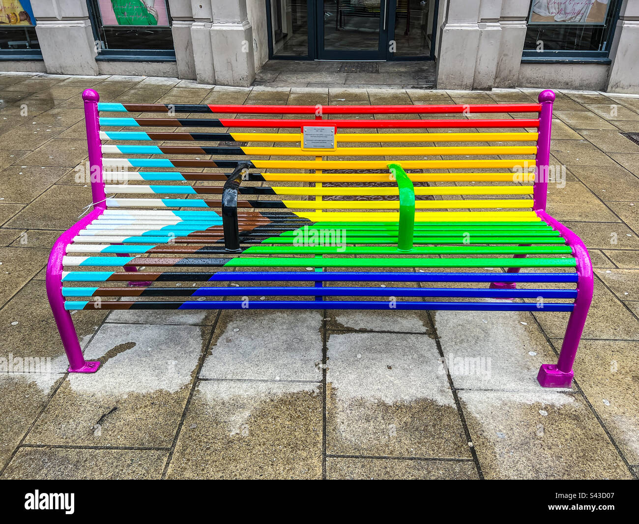 Banc commémoratif Janie Marie Swann sur Briggate Leeds City Centre Banque D'Images