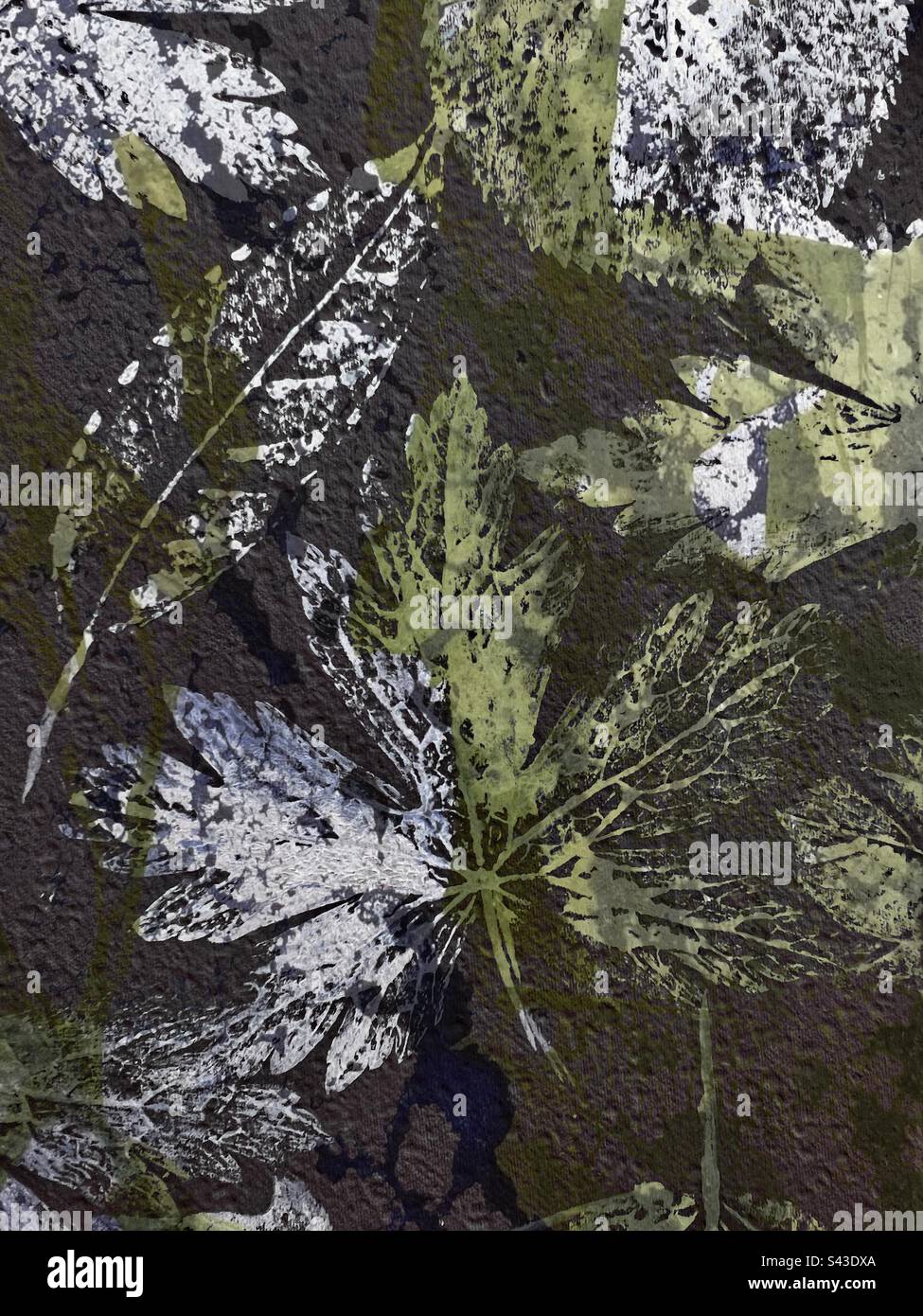 Art rustique à imprimé feuilles - Image de stock capturée avec un smartphone